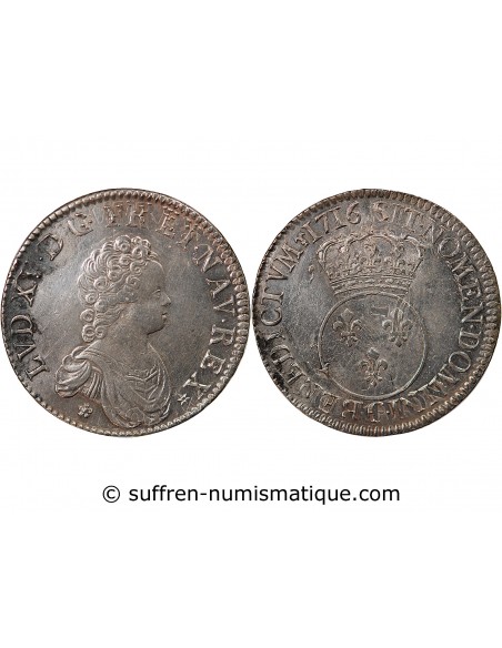 LOUIS XV - ECU VERTUGADIN 1716 G POITIERS