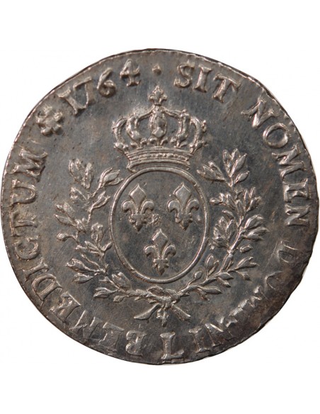 LOUIS XV - ÉCU ARGENT AU BANDEAU 1764 L BAYONNE