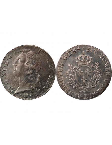 LOUIS XV - ÉCU ARGENT AU BANDEAU 1764 L BAYONNE