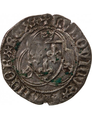 LOUIS XI - BLANC A LA COURONNE 1461 / 1483 SAINT LÔ