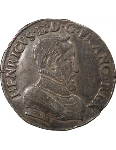 HENRI II, TÊTE NUE - TESTON ARGENT 1553 A PARIS