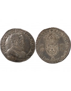HENRI II, TÊTE NUE - TESTON ARGENT 1553 A PARIS 2