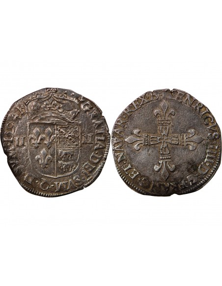 HENRI IV - 1/4 ECU DE BEARN ARGENT MORLAAS