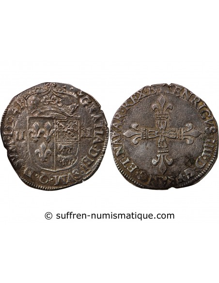 HENRI IV - 1/4 ECU DE BEARN ARGENT MORLAAS