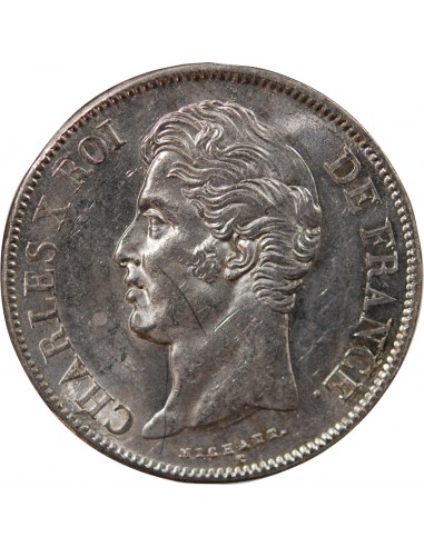CHARLES X - 5 FRANCS ARGENT 1828 T NANTES