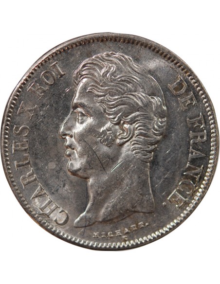 CHARLES X - 5 FRANCS ARGENT 1828 T NANTES