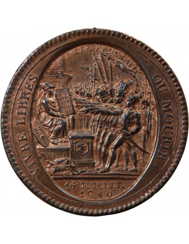 MONNAIE DE CONFIANCE - MONNERON 5 SOLS AU SERMENT, 2e TYPE 1792 AN IV