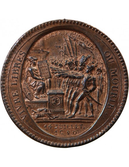 MONNAIE DE CONFIANCE - MONNERON 5 SOLS AU SERMENT, 2e TYPE 1792 AN IV