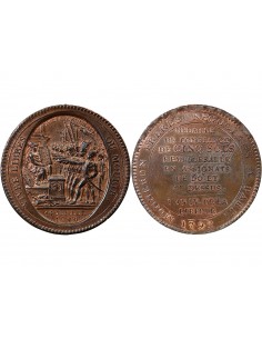 MONNAIE DE CONFIANCE - MONNERON 5 SOLS AU SERMENT, 2e TYPE 1792 AN IV 2