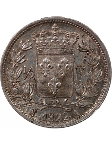 LOUIS XVIII - 1/2 FRANC LOUIS XVIII 1822 A PARIS﻿