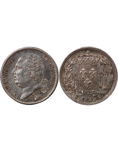 LOUIS XVIII - 1/2 FRANC LOUIS XVIII 1822 A PARIS﻿