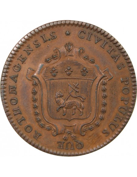 VILLE DE ROUEN - INTENDANT ETIENNE THOMAS DE MAUSSION, JETON ETAIN BRONZE 1788