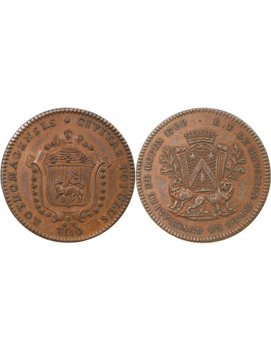 VILLE DE ROUEN - INTENDANT ETIENNE THOMAS DE MAUSSION, JETON ETAIN BRONZE 1788