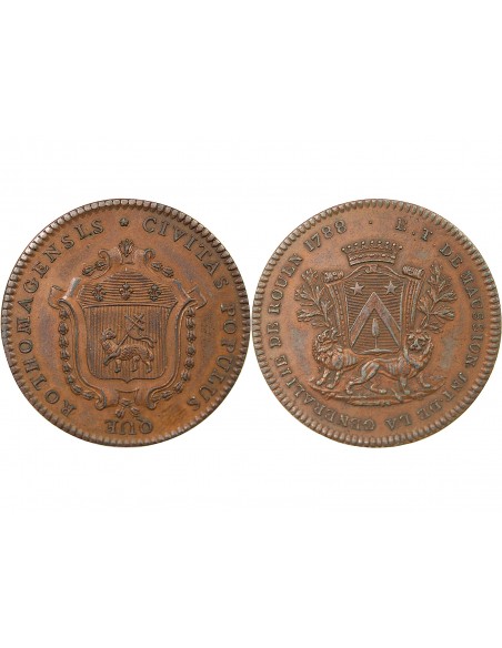 VILLE DE ROUEN - INTENDANT ETIENNE THOMAS DE MAUSSION, JETON ETAIN BRONZE 1788