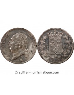LOUIS XVIII - 5 FRANCS ARGENT 1822 A PARIS