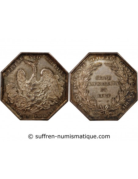 ASSURANCE MUTUELLE CONTRE L'INCENDIE, SEINE ET EURE - JETON argent