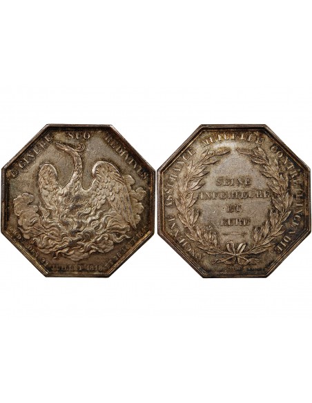 ASSURANCE MUTUELLE CONTRE L'INCENDIE, SEINE ET EURE - JETON argent