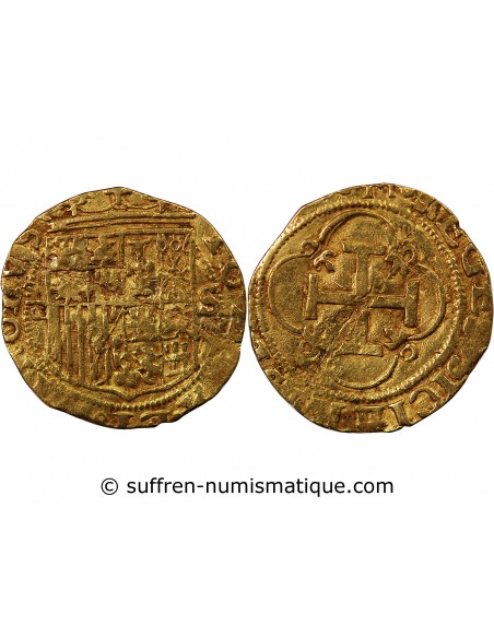 ESPAGNE, JEANNE & CHARLES - ESCUDO OR 1516 / 1555 SEVILLE