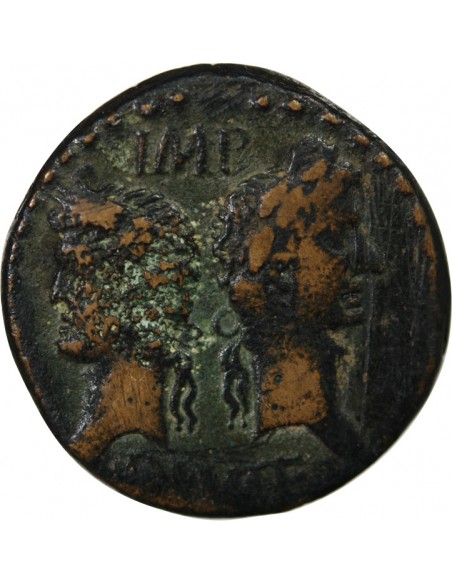 NEMAUSUS, NIMES, AUGUSTE ET AGRIPPA - DUPONDIUS 29 AV JC / 10