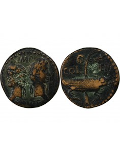 NEMAUSUS, NIMES, AUGUSTE ET AGRIPPA - DUPONDIUS 29 AV JC / 10 2