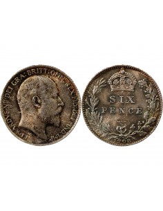 GRANDE-BRETAGNE, EDOUARD VII - 6 PENCE ARGENT 1908 2
