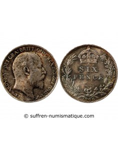 GRANDE-BRETAGNE, EDOUARD VII - 6 PENCE ARGENT 1908