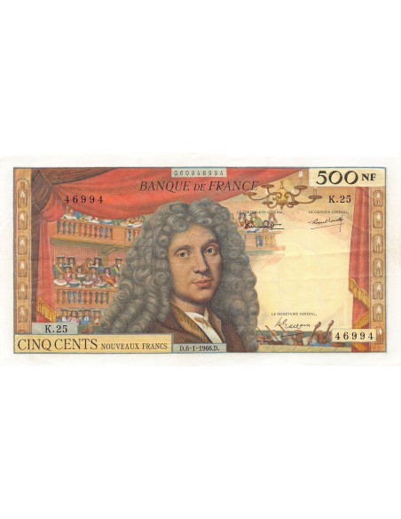 FRANCE, MOLIÈRE - 500 NF 06/01/1966 - SÉRIE K.25