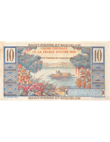 SAINT-PIERRE ET MIQUELON, COLBERT - 10 FRANCS 1950 / 1960