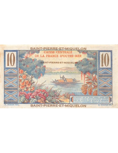 SAINT-PIERRE ET MIQUELON, COLBERT - 10 FRANCS 1950 / 1960