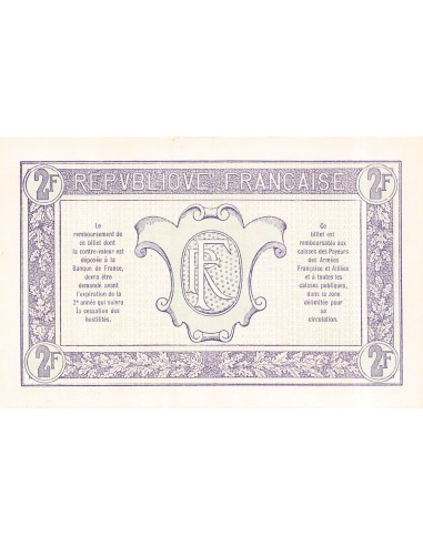 TRÉSORERIE AUX ARMÉES - 2 FRANCS 1919 - EPREUVE SUR PAPIER FORT