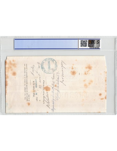 NOUVELLE CALEDONIE, TRESOR PUBLIC - 2000 FRANCS 1878 - PCGS XF 40