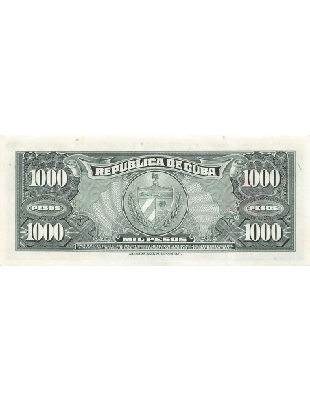 CUBA, TOMAS ESTRADA PALMA - 1000 PESOS 1950