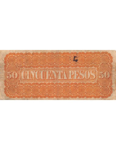 URUGUAY, BANCO ORIENTAL - 50 PESOS 1867 / 1869