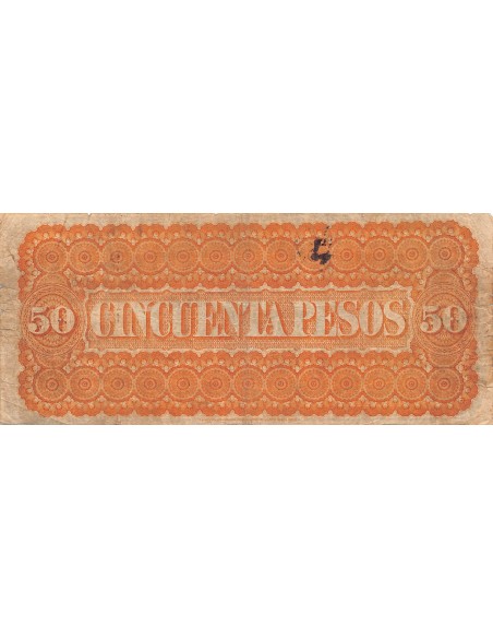 URUGUAY, BANCO ORIENTAL - 50 PESOS 1867 / 1869