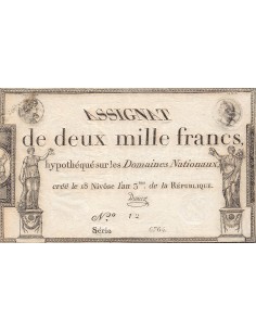 RÉVOLUTION FRANCAISE, ASSIGNAT - 2000 FRANCS - 18 NIVÔSE AN 3