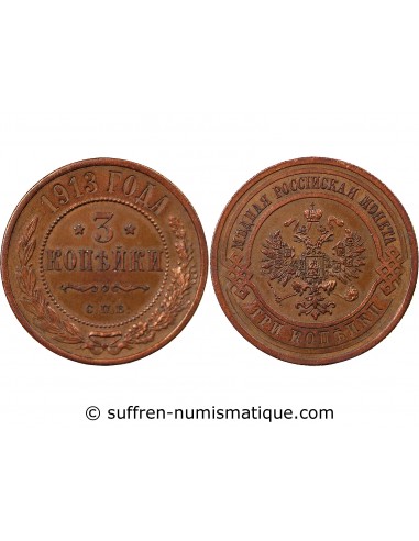 RUSSIE - 3 KOPECKS 1913 С.П.Б SAINT PETERSBOURG