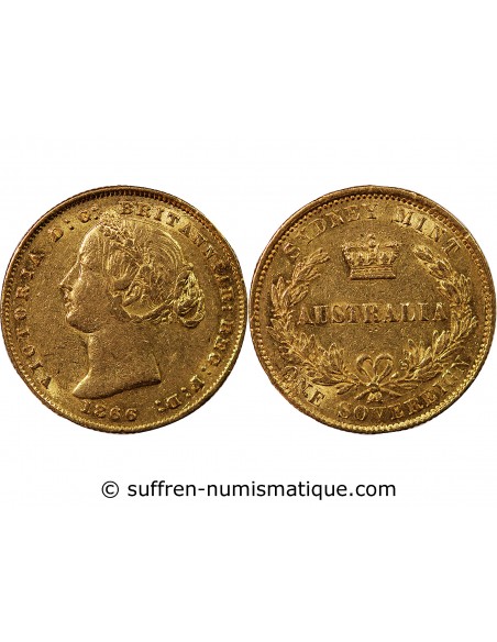 AUSTRALIE, VICTORIA - SOUVERAIN OR 1866 SYDNEY