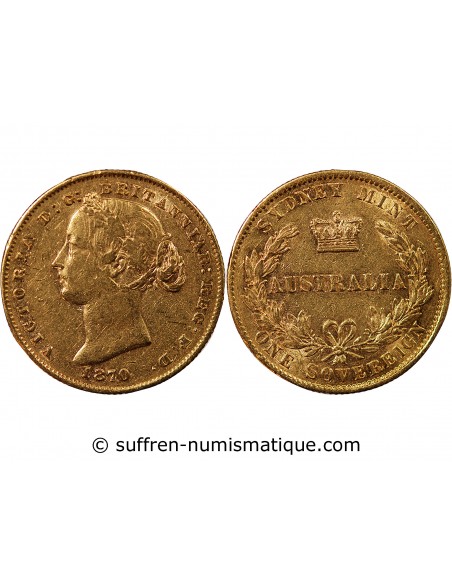 AUSTRALIE, VICTORIA - SOUVERAIN OR 1870 SYDNEY