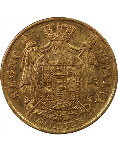 ITALIE, NAPOLEON﻿ 1er - 40 LIRE OR 1814 M MILAN