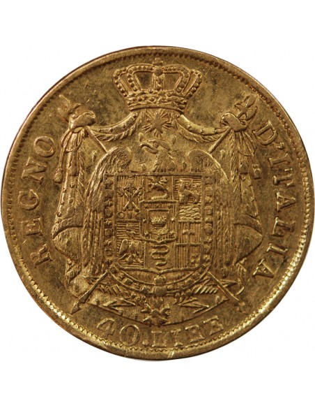 ITALIE, NAPOLEON﻿ 1er - 40 LIRE OR 1814 M MILAN