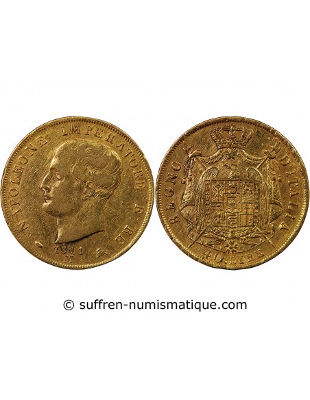 ITALIE, NAPOLEON﻿ 1er - 40 LIRE OR 1811 M MILAN