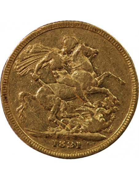 ROYAUME UNI, GEORGE IV - SOUVERAIN OR, SAINT GEORGE 1821