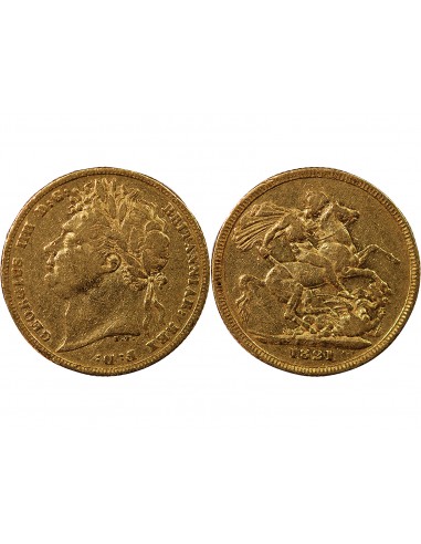 ROYAUME UNI, GEORGE IV - SOUVERAIN OR, SAINT GEORGE 1821