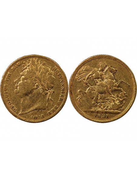 ROYAUME UNI, GEORGE IV - SOUVERAIN OR, SAINT GEORGE 1821
