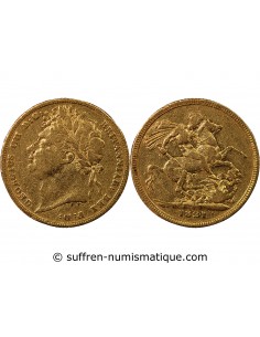 ROYAUME UNI, GEORGE IV - SOUVERAIN OR, SAINT GEORGE 1821