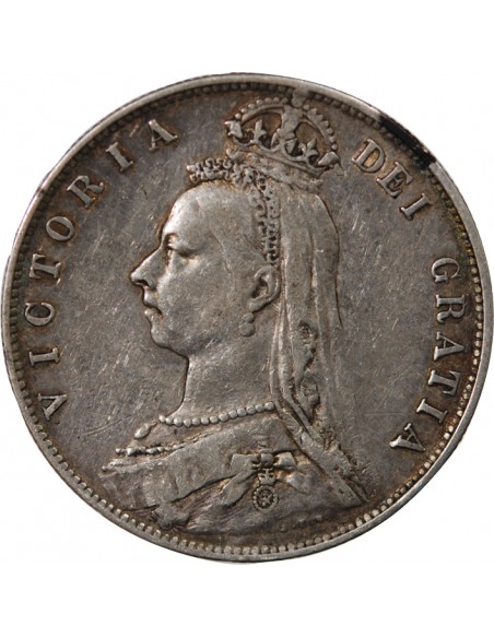 GRANDE-BRETAGNE, VICTORIA - 1/2 CROWN ARGENT 1892