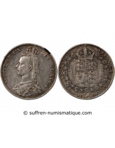 GRANDE-BRETAGNE, VICTORIA - 1/2 CROWN ARGENT 1892
