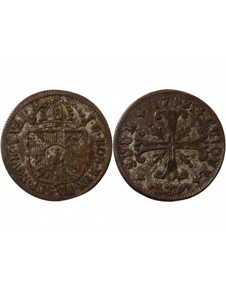 SUISSE, PRINCIPAUTE DE NEUCHÂTEL, FREDERIC GUILLAUME II - 1/2 BATZEN 1793