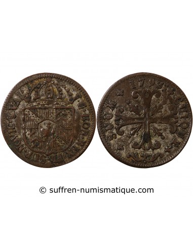 SUISSE, PRINCIPAUTE DE NEUCHÂTEL, FREDERIC GUILLAUME II - 1/2 BATZEN 1793