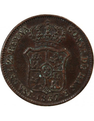 ESPAGNE, PRINCIPAUTE DE CATALOGNE, ISABELLE II - 3 QUARTOS 1837 BARCELONE